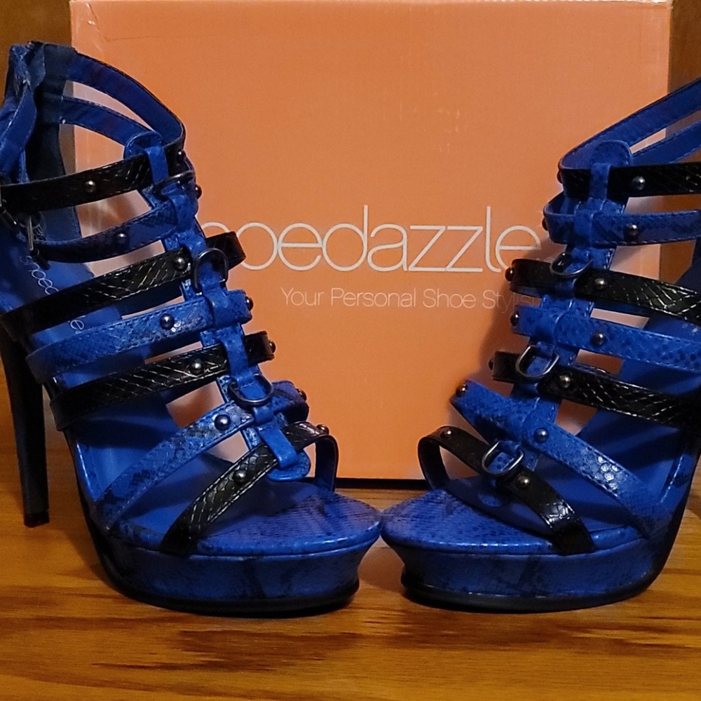 Blue/ black heels